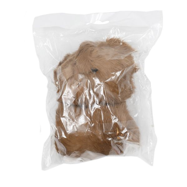 Помпон из искусственного меха 100 мм, кролик, 2 шт, F т.бежевый