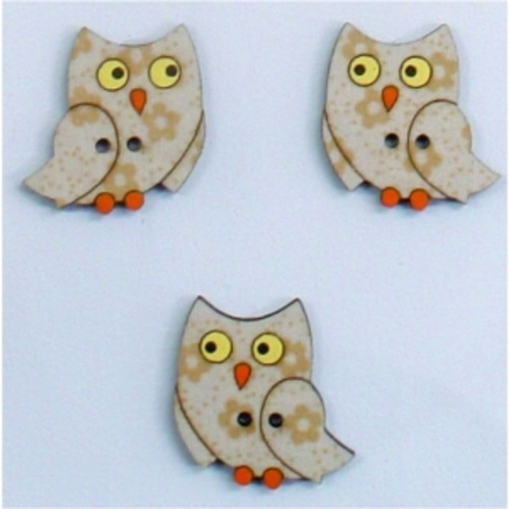 Украшения декоративные пуговицы Совы, Aurora, 1 шт, AU-B4555