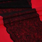 Кружево бельевое эластичное 240 мм / 13.72 м, цв. C580 черный