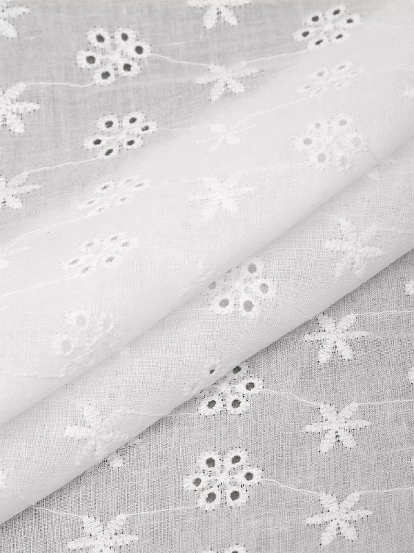 Ткань шитьё (прошва) 100 г/м², 150 см / 2 метра, TBY.Emb.1 белый