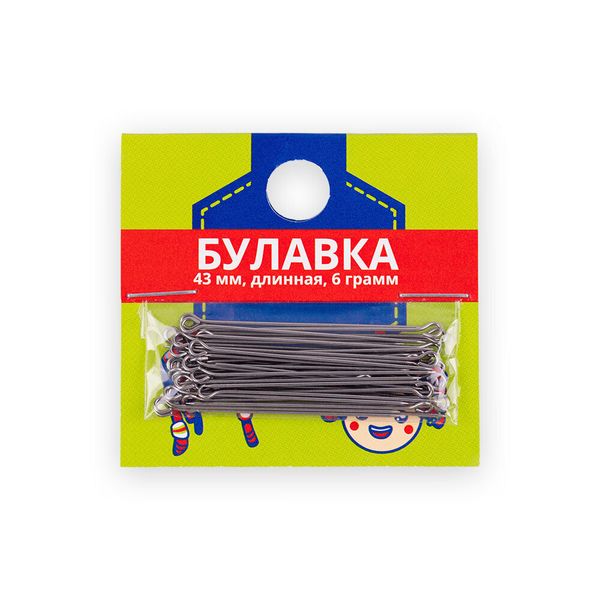 Булавки портновские 43 мм, 6г сталь, никель, Gamma