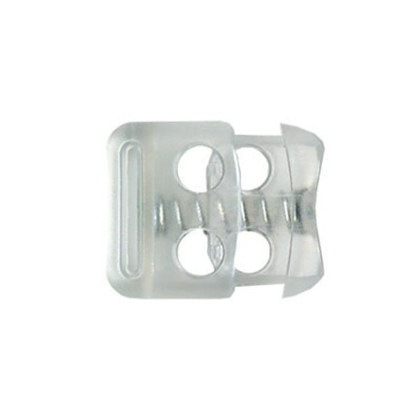 Фиксатор (зажим) для шнура пластик 2 отв., ⌀3.0 мм, 72 шт, 03 прозрачный, Micron A 2288