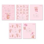 Тетрадь ученическая школьная, блёстки, A5 12 л. на скобе 65 г/м², белизна 100% 25 шт клетка, 01408 Мишутка, Светоч Т168