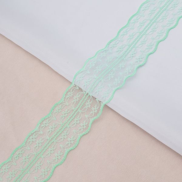 Кружево на сетке 45 мм / 3 метра ±4 см, мятный, 3AR3730