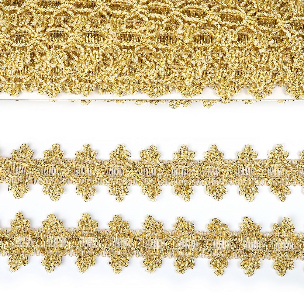 Тесьма отделочная 30 мм, 921, цв.золото уп.11.85м Тесьма отделочная 30 мм, 921, цв.золото уп.11.85м