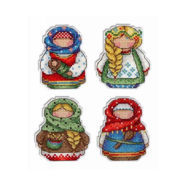 Набор для вышивания нитками МП Студия, магнит Русские обереги 7х6см