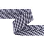 Косая бейка хлопковая 20 мм / 5 шт по 5.4 метра, №113C черный/клетка, Gamma GBF-20