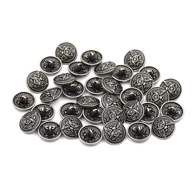 Пуговицы на ножке 28L (18мм), металл (Old Nickel серебро черненое), 36 шт, ME 643