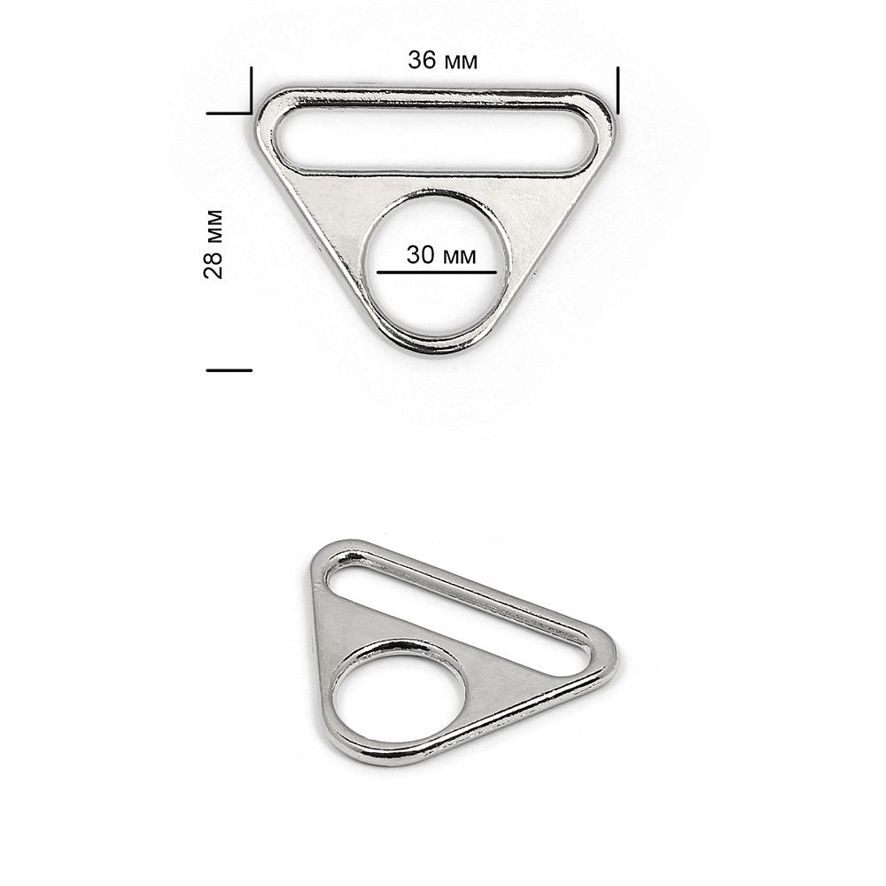 Полукольцо-пластина металл 36х28 мм, (внутр. 30мм), TYY-165167, цв. никель уп. 10шт