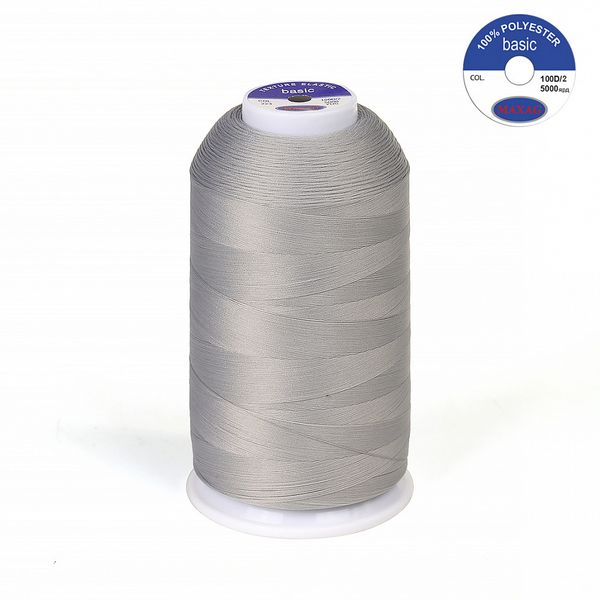 Нитки эластичные текстурированные Max 100D/2, 5000 м, 223 св.серый, 1 катушка