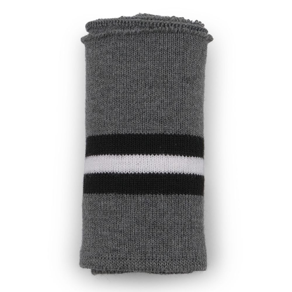 Подвяз (довяз) трикотажный 7.5х80 см, однослойный в полоску, серый/черный/белый