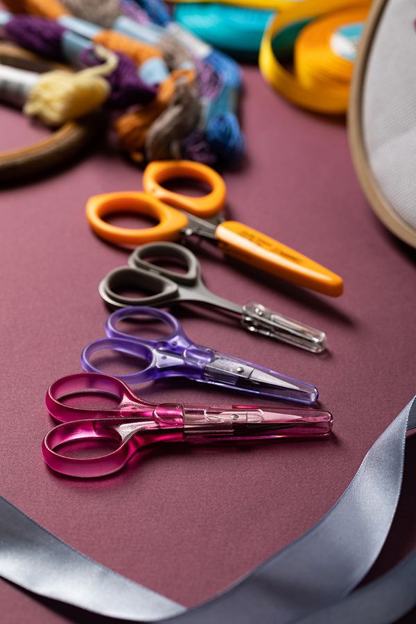 Ножницы рукодельные 11.5 см, оранжевые, Gamma ROS-03