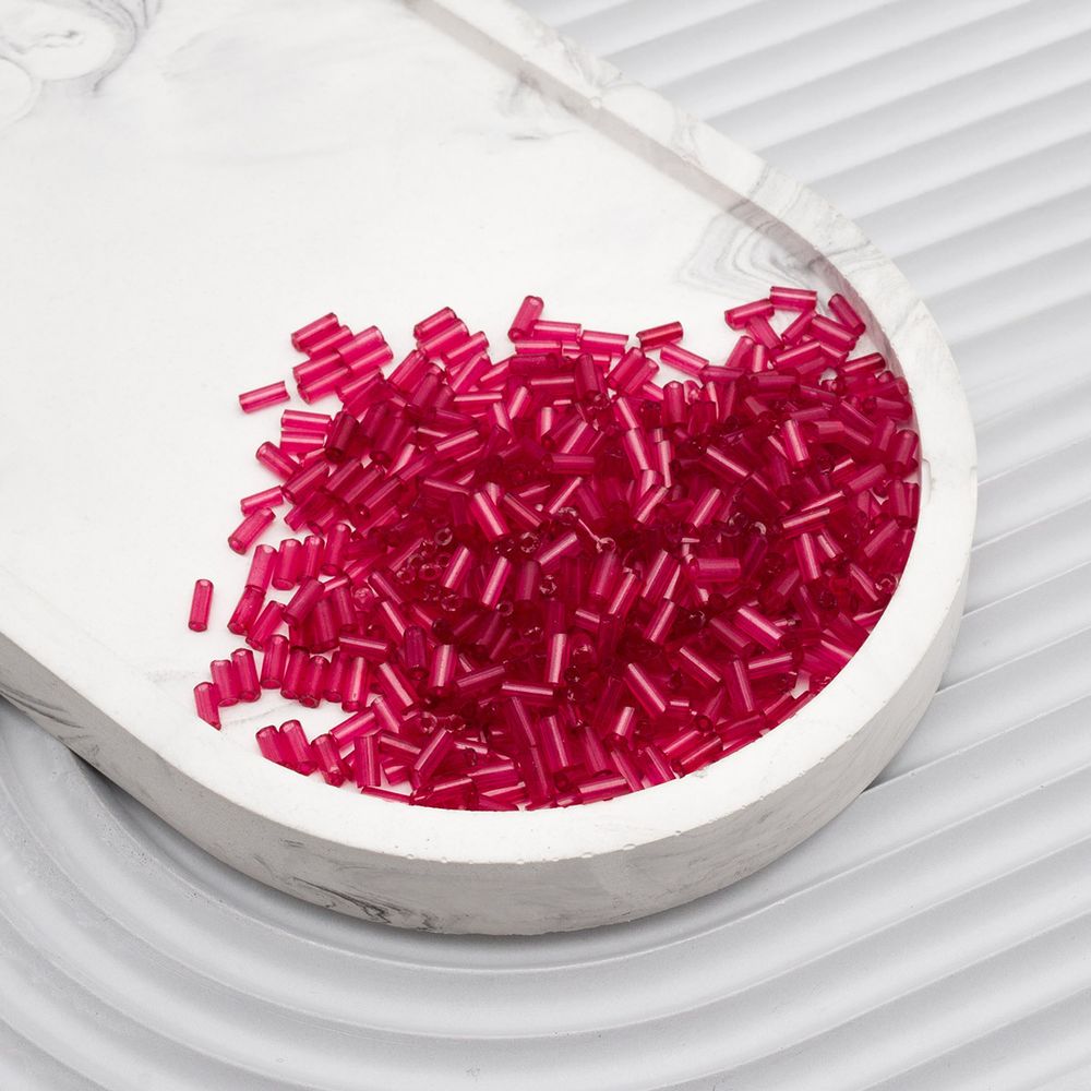 Стеклярус Astra&Craft 5мм, 10х15г, 11-О бордовый/прозрачный