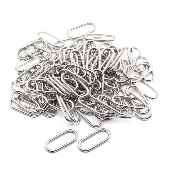 Кольцо овальное металл in 32х11 мм (37х16 мм внешн., никель, 100 шт