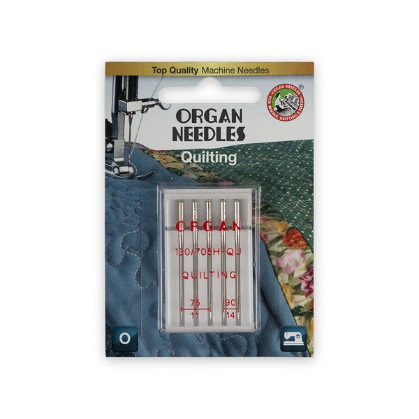 Иглы для швейных машин для квилтинга 130/705 H, №75-90, 5 игл, 5430000BL 75-90, ORGAN