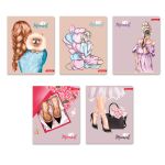 Тетрадь ученическая общая, выборочные блестки, A5+ 48 л. на скобе, белизна 100%, 10 шт, клетка, 000314 Девичьи грёзы, Светоч 48ТСК5_5_3_1