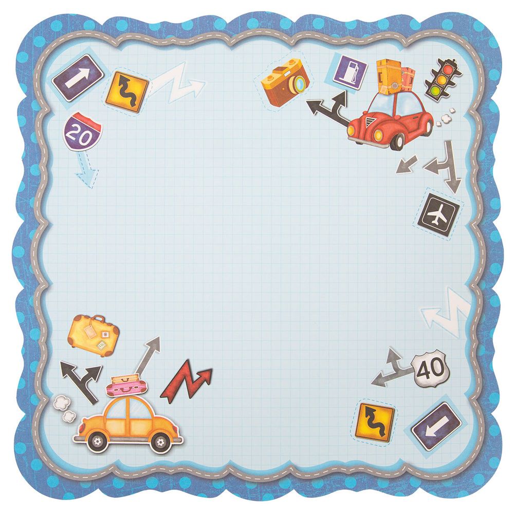 Бумага для скрапбукинга 190 гр/м², 30х30 см, 10 шт, (190)096 Машинки, Mr.Painter PSL