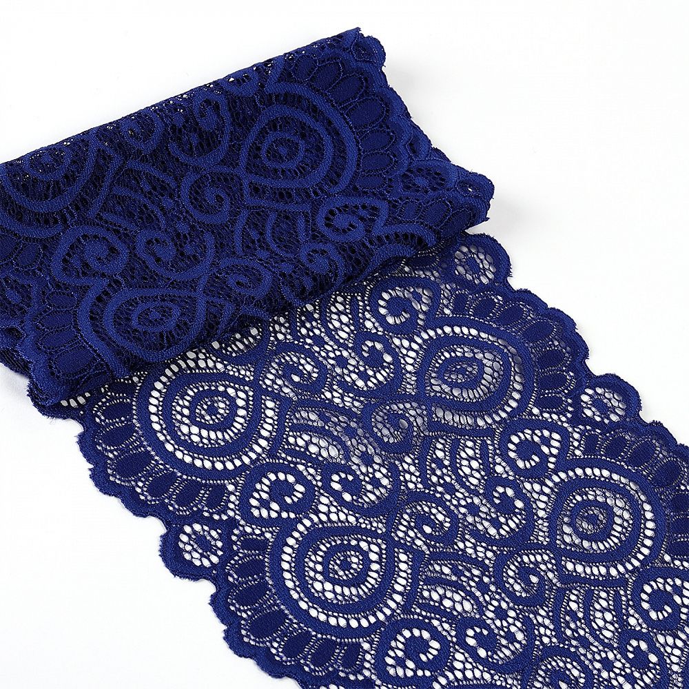 Кружево бельевое эластичное 180 мм / 3 м, TBY.L1351, цв.L1832 синий, Kruzhevo