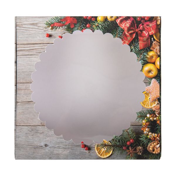 Коробка с окном для печенья 11.5х11.5х3 см, №2 Новогодний аромат, S-Chief CBC-005