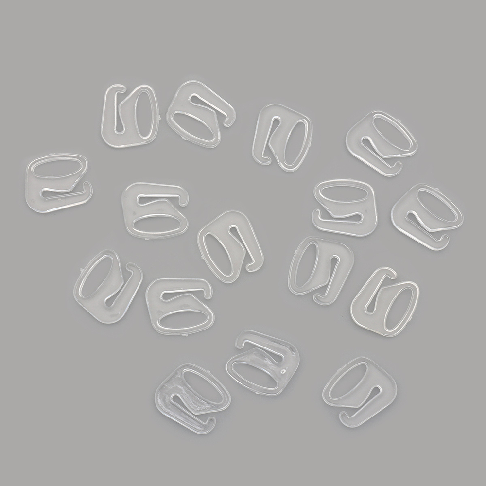 Крючки для бюстгальтера пластик 10.0 мм, 100 шт, прозрачный, S090737