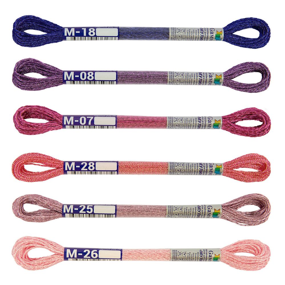 Мулине Gamma набор металлик, цв.04 Аромат лета, 6 мотков по 8 метров