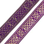 Лента (тесьма) жаккардовая 33.0 мм / 7.32 метра, фиолетовый, 7222