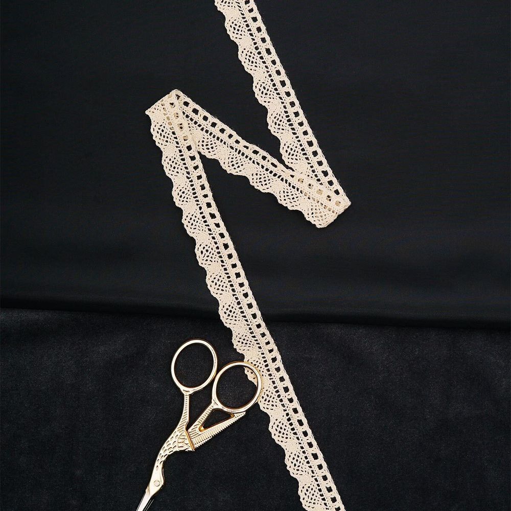 Кружево вязаное (тесьма) 20 мм / 13.72 метра, хлопок, неотбеленный, 3AR3376