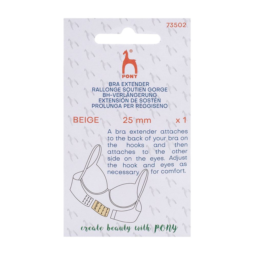 Удлинитель застежки для бюстгальтера 3*2, 25 мм, бежевый, 1 шт, Pony, 73502
