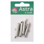 Концевик для бисерного полотна, 20 мм, 4 шт/упак, Astra&Craft (никель) 4AR2035