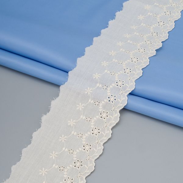 Кружево шитьё 90 мм / 14.63 метра, бежевый, QYC-060