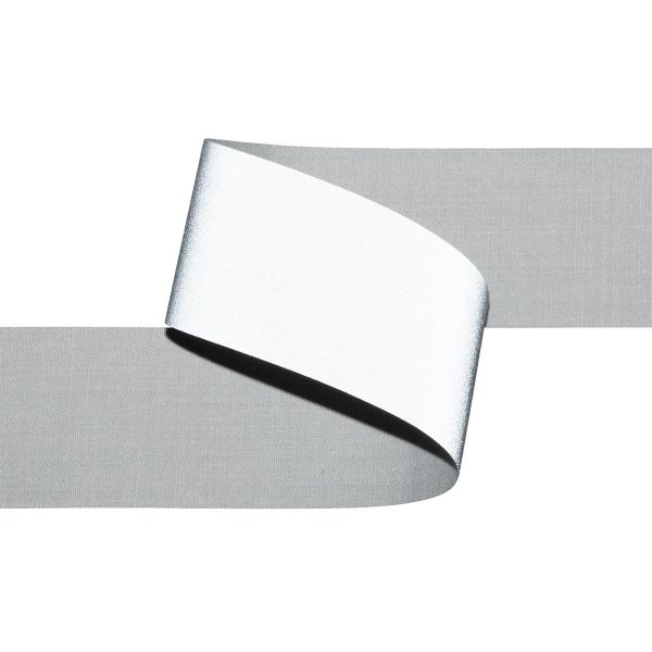 Лента светоотражающая (катафотная) [cpl:380], 35 мм / 50 метров, 65% п/э, 35% х/б, серый, Gamma JF9001