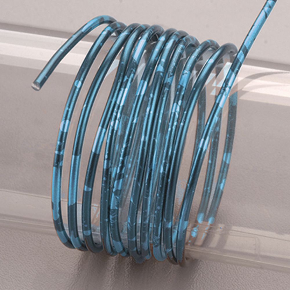 Алюминиевая ювелирная проволока, двухцветная 2 мм, 2 м, синий, холодно-синий, Efco