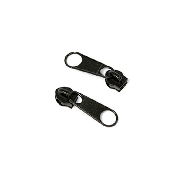 Слайдер (замок) для молнии спираль Т5 (5 мм), без фиксатора, цв.F322 черный уп.1000 шт