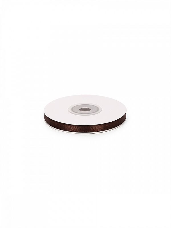 Лента атласная 1-сторонняя 6.0 мм / 22.5±1 метра, 3139 т.коричневый, Magic4Hobby