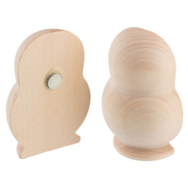 Заготовка деревянная Матрешка-половинка, 3 шт, с магнитом, DE-064 Mr.Carving