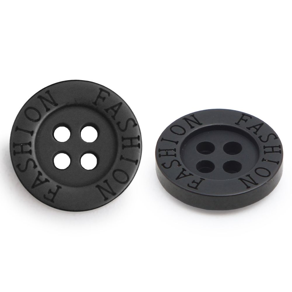 Пуговицы 4 прокола 24L (15мм), (Black (черный)), 36 шт, 615029-1