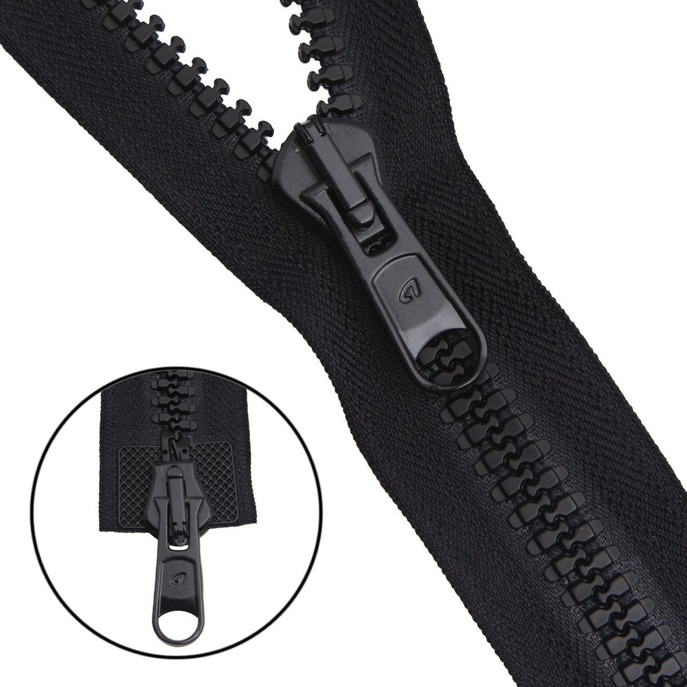 Молния трактор Arta Т8 (8 мм) 2 зам., разъем., 65 см, ОПТ. УП., 25 шт, 077 черный