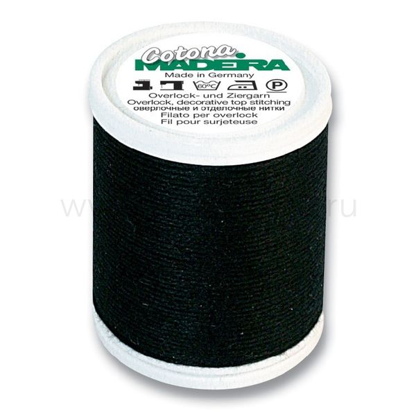 Нитки оверлочные хлопок Madeira Cotona №4, 100 м, цв. 2400, 9304, 5 катушек