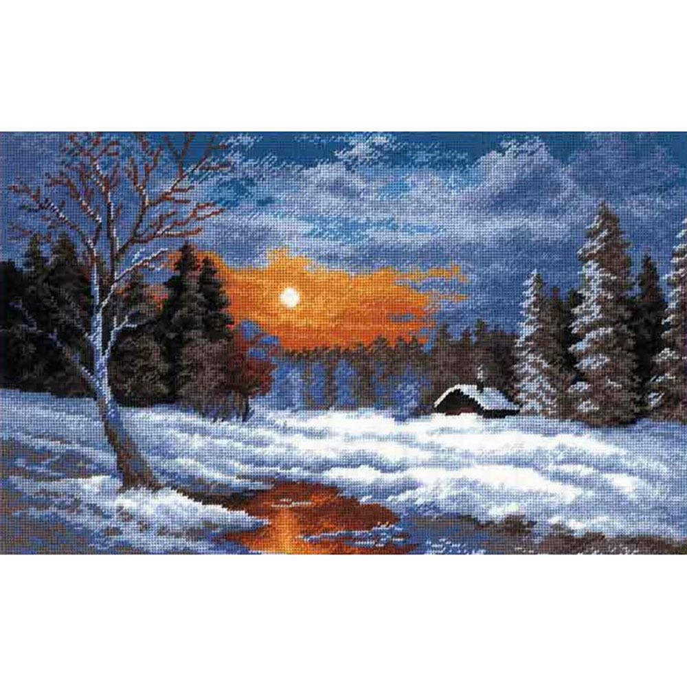 Набор для вышивания нитками Hobby&Pro, Зима, 33х21 см