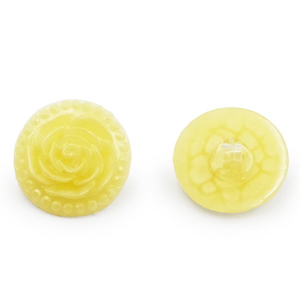 Пуговицы на ножке Розочки, 10 шт (2 св.желтый)