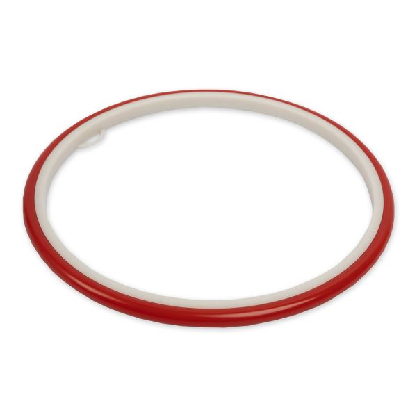 Пяльцы круглые пластик ⌀210 мм (внутр. ⌀195 мм), 1 шт, красный/белый, Gamma ПРБ-21