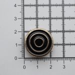 Пуговицы на ножке 36L (23мм), металл (Black/G черный с золотом), 36 шт, ME 644