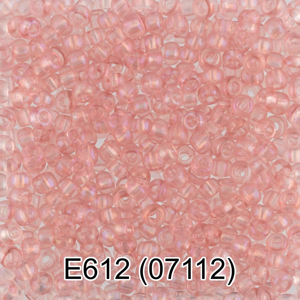 Бисер Preciosa круглый 10/0, 2.3 мм, 50 г, 1-й сорт. Е612 бл.розовый, 07112, круглый 5