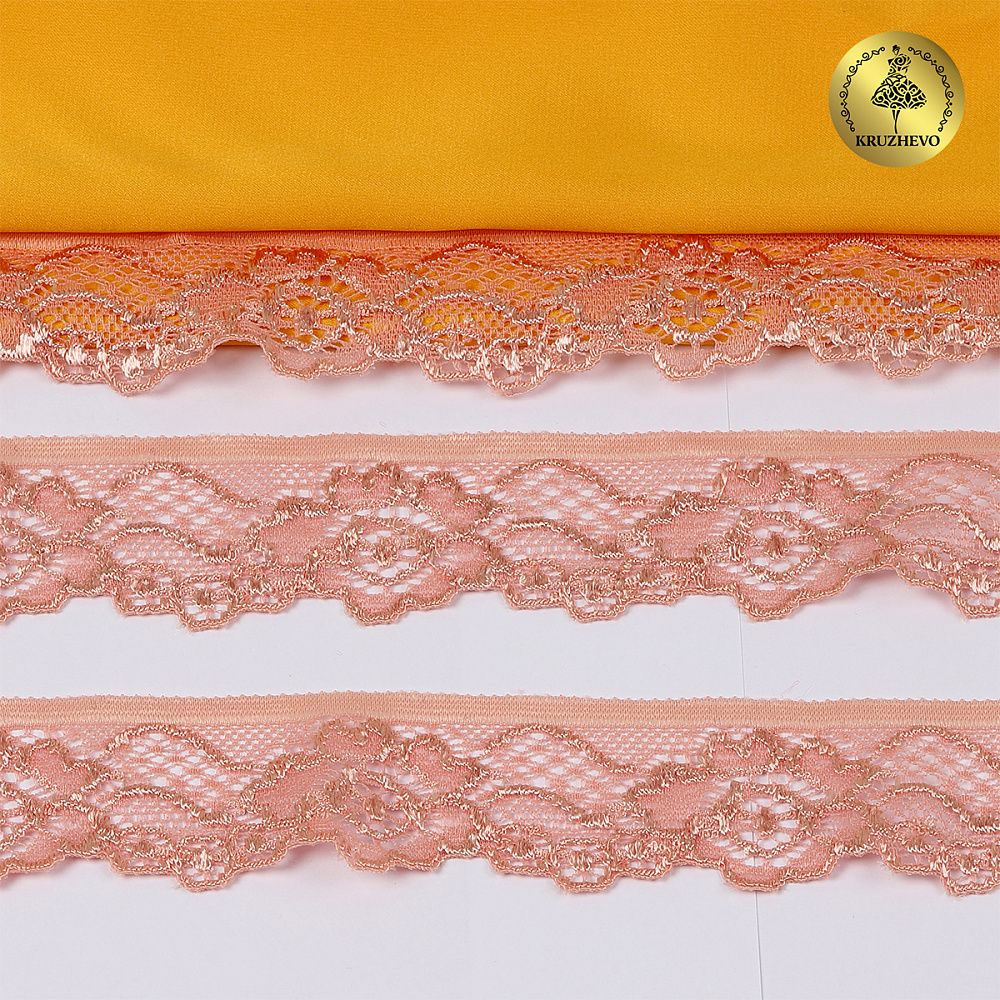 Кружево эластичное (стрейч) 30 мм, L839, цв.154 розовый персик уп.50м, Kruzhevo