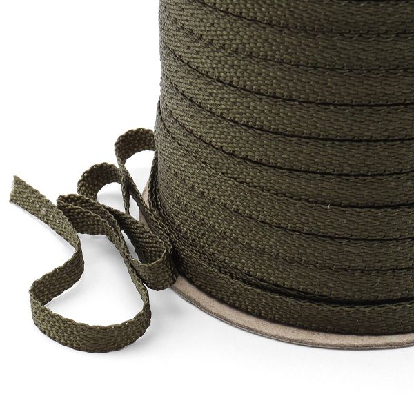 Стропа (ременная лента) 10 мм / 100 метров, толщ. 0.5 мм, [6 г/пог.м], 100% п/э, 016 хаки, С609