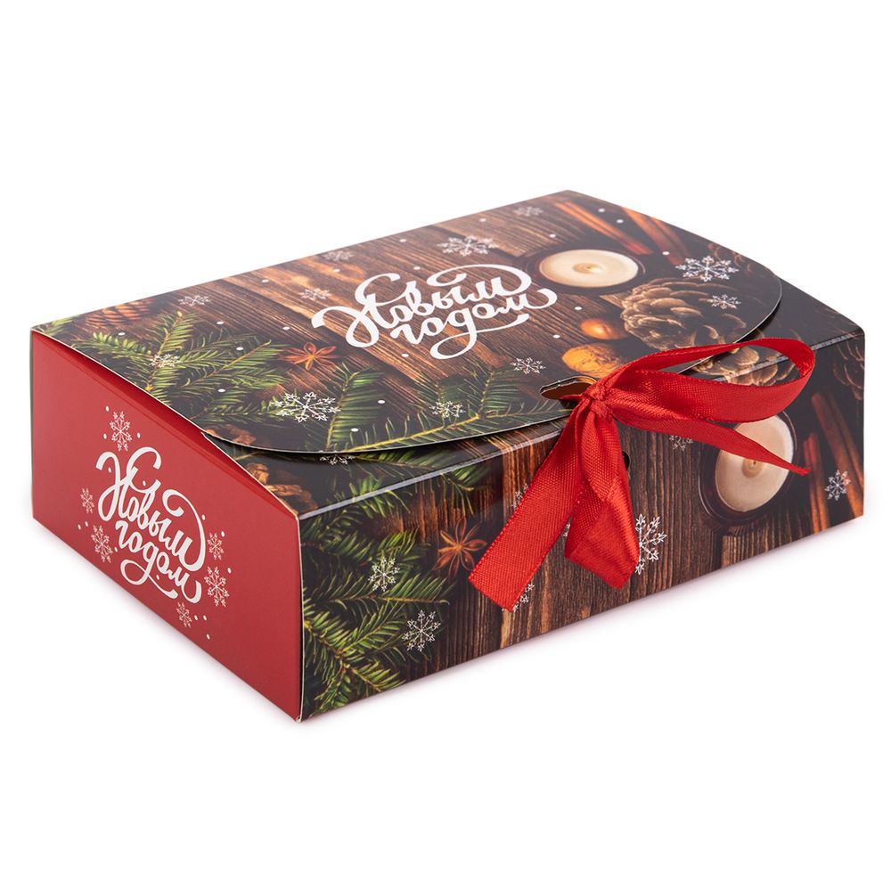 Коробка без окна с лентой 16.5х11.5х5 см, №2 Праздничный вечер, S-Chief CBC-006