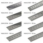 Линейка стальная Maxwell 15 см / 0.32 мм, MAX.8110 ПВХ чехол