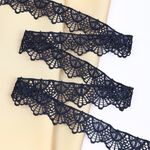 Кружево гипюр (плетёное) 30 мм, диз. 127, цв.3 т.синий, уп. 9 м, Kruzhevo