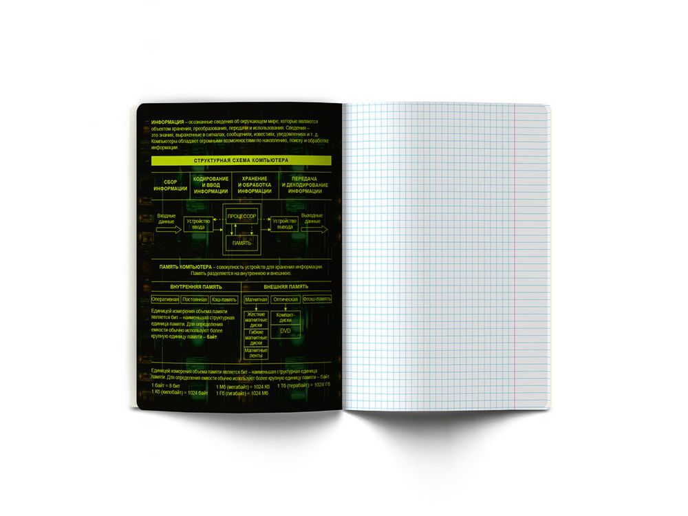 Тетрадь со справочным материалом Эволюция, глянцевая ламинация, A5+ 48 л. на скобе 65 г/м², белизна 100%, 10 шт, клетка, 00885 Информатика, Светоч 48Т5