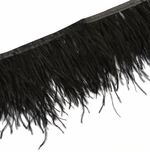 Перья на ленте декоративные Страус FBY-15-100 15см черный уп.2м